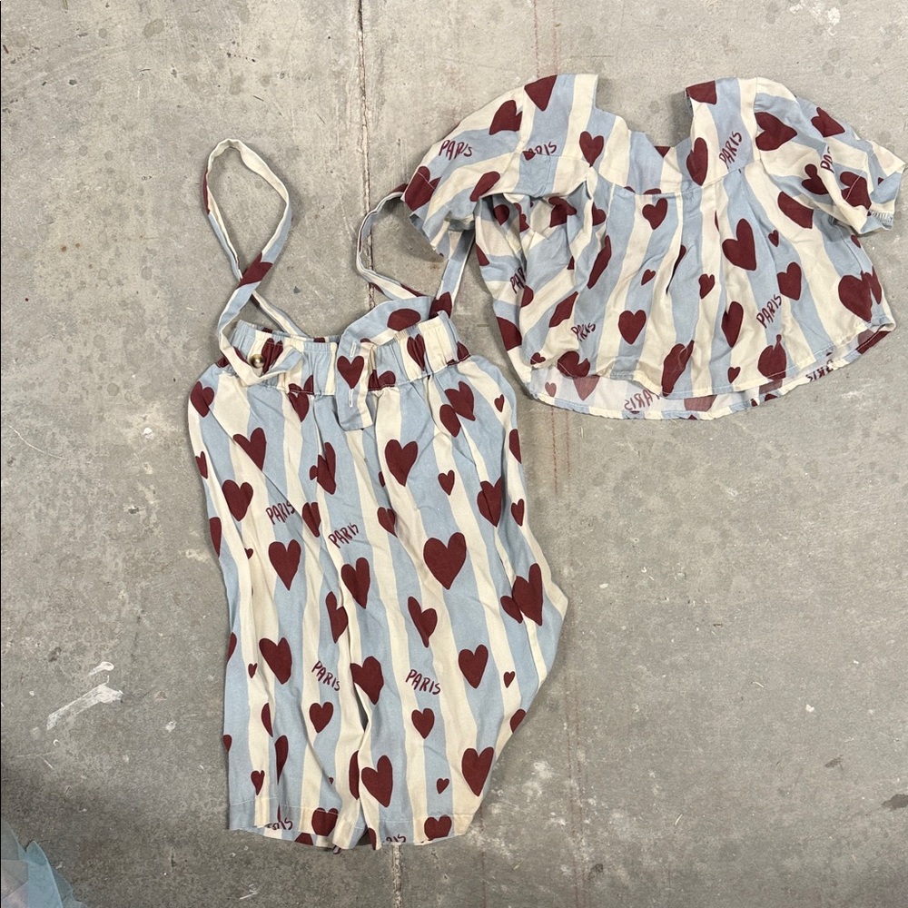 Charming Heart Print Kids Set